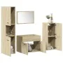 Juego de muebles de baño 4 pzas contrachapada roble Sonoma von , Badezimmermöbel - Ref: Foro24-3324990, Preis: 141,18 €, Raba...