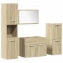 Juego de muebles de baño 4 pzas contrachapada roble Sonoma de , Muebles de baño - Ref: Foro24-3324990, Precio: 146,63 €
