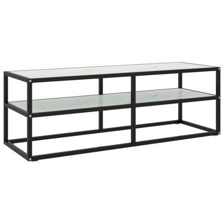 Schwarzer TV-Schrank mit weißem Marmorglas 120x40x40 cm von vidaXL, TV-Möbel - Ref: Foro24-322861, Preis: 101,30 €, Rabatt: %