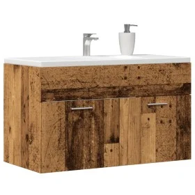 Mueble de lavabo madera ingeniería envejecida 90x38,5x46 cm de , Muebles de baño - Ref: Foro24-856215, Precio: 55,83 €, Descu...