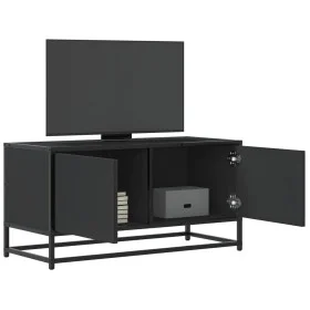 Mueble de TV madera de ingeniería y metal negro 80x34,5x40 cm by , TV Furniture - Ref: Foro24-848824, Price: 53,97 €, Discoun...