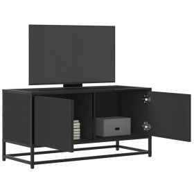 Mueble de TV madera de ingeniería y metal negro 80x34,5x40 cm von , TV-Möbel - Ref: Foro24-848824, Preis: 52,61 €, Rabatt: %