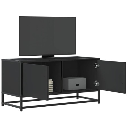 Mueble de TV madera de ingeniería y metal negro 80x34,5x40 cm von , TV-Möbel - Ref: Foro24-848824, Preis: 52,61 €, Rabatt: %