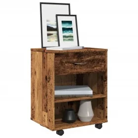 Armario con ruedas madera de ingeniería envejecida 46x36x59 cm by , Lockers and storage cabinets - Ref: Foro24-856660, Price:...