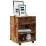 Armario con ruedas madera de ingeniería envejecida 46x36x59 cm by , Lockers and storage cabinets - Ref: Foro24-856660, Price:...