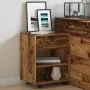 Armario con ruedas madera de ingeniería envejecida 46x36x59 cm by , Lockers and storage cabinets - Ref: Foro24-856660, Price:...