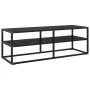 TV-Schrank schwarz mit schwarzem Glas 120x40x40 cm von vidaXL, TV-Möbel - Ref: Foro24-322860, Preis: 118,04 €, Rabatt: %