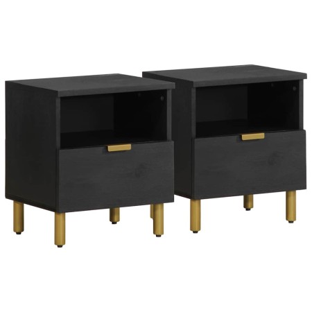 Mesita de noche madera maciza de ingeniería negra 40x33x46 cm by , Nightstands - Ref: Foro24-4017655, Price: 106,26 €, Discou...