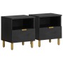 Mesita de noche madera maciza de ingeniería negra 40x33x46 cm by , Nightstands - Ref: Foro24-4017655, Price: 106,26 €, Discou...