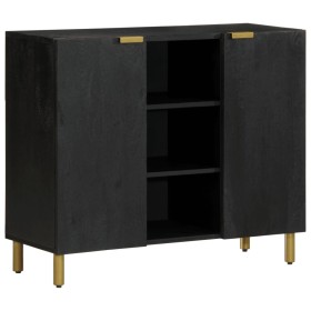 Aparador de madera de ingeniería negro 90x33x75 cm by , CD and DVD storage - Ref: Foro24-4017676, Price: 174,18 €, Discount: %