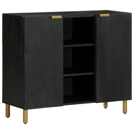 Aparador de madera de ingeniería negro 90x33x75 cm by , CD and DVD storage - Ref: Foro24-4017676, Price: 171,08 €, Discount: %