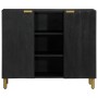 Aparador de madera de ingeniería negro 90x33x75 cm by , CD and DVD storage - Ref: Foro24-4017676, Price: 174,18 €, Discount: %