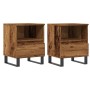 Mesitas de noche 2 uds madera ingeniería envejecida 40x35x50 cm von , Nachttische - Ref: Foro24-857377, Preis: 101,07 €, Raba...