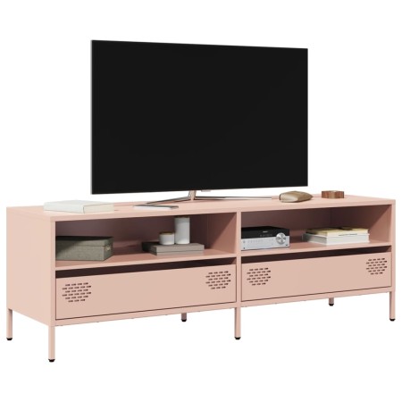 Mueble para TV acero laminado en frío rosa 135x39x43,5 cm de , Muebles TV - Ref: Foro24-851335, Precio: 134,56 €, Descuento: %