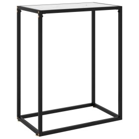 Mesa consola vidrio templado blanco 60x35x75 cm