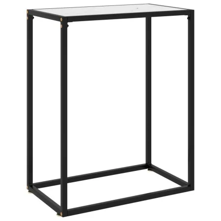 Weißer Konsolentisch aus gehärtetem Glas, 60 x 35 x 75 cm von vidaXL, Seitentische - Ref: Foro24-322805, Preis: 54,91 €, Raba...