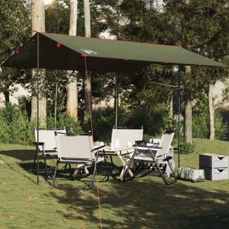 Lona de camping impermeable verde oliva 366x306 cm de , Tiendas de campaña - Ref: Foro24-4009594, Precio: 34,27 €, Descuento: %
