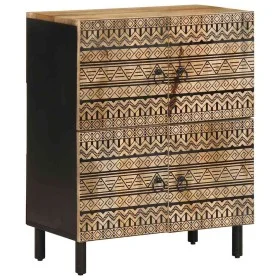 Aparador de madera maciza de mango rugosa 60x33,5x75 cm by , CD and DVD storage - Ref: Foro24-4018654, Price: 121,57 €, Disco...
