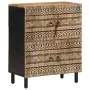 Aparador de madera maciza de mango rugosa 60x33,5x75 cm by , CD and DVD storage - Ref: Foro24-4018654, Price: 121,57 €, Disco...