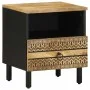 Mesitas de noche 2 uds madera mango rugosa negro 40x33x46 cm de , Mesitas de noche - Ref: Foro24-4018635, Precio: 117,20 €, D...