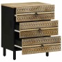 Mesita de noche madera maciza de mango rugosa negro 50x33x62 cm de , Mesitas de noche - Ref: Foro24-4018637, Precio: 130,40 €...