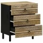 Mesita de noche madera maciza de mango rugosa negro 50x33x62 cm de , Mesitas de noche - Ref: Foro24-4018637, Precio: 127,98 €...