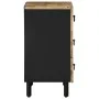 Mesita de noche madera maciza de mango rugosa negro 50x33x62 cm de , Mesitas de noche - Ref: Foro24-4018637, Precio: 127,98 €...