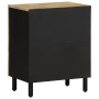 Mesita de noche madera maciza de mango rugosa negro 50x33x62 cm de , Mesitas de noche - Ref: Foro24-4018637, Precio: 130,40 €...