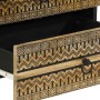 Mesita de noche madera maciza de mango rugosa negro 50x33x62 cm de , Mesitas de noche - Ref: Foro24-4018637, Precio: 130,40 €...