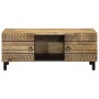 Mesa de centro madera maciza de mango rugosa negro 100x54x40 cm de , Mesas de centro - Ref: Foro24-4018640, Precio: 121,51 €