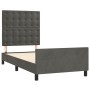 Estructura de cama sin colchón terciopelo gris oscuro 90x190 cm