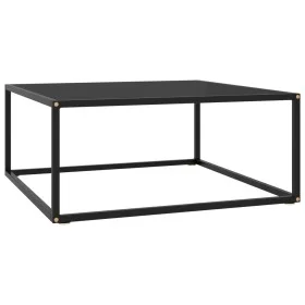 Black coffee table with black glass 80x80x35 cm by vidaXL, Coffee table - Ref: Foro24-322876, Price: 75,29 €, Discount: %