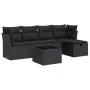 Set de sofás de jardín 6 piezas y cojines ratán sintético negro by , Garden sets - Ref: Foro24-3325271, Price: 374,68 €, Disc...