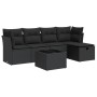 Set de sofás de jardín 6 piezas y cojines ratán sintético negro von , Gartensets - Ref: Foro24-3325271, Preis: 382,28 €, Raba...