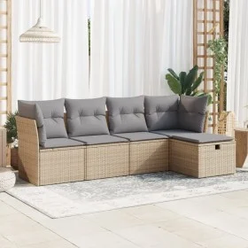 Juego de sofás jardín con cojines 5 pzas ratán sintético beige von , Gartensets - Ref: Foro24-3325265, Preis: 306,11 €, Rabat...
