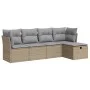 Juego de sofás jardín con cojines 5 pzas ratán sintético beige von , Gartensets - Ref: Foro24-3325265, Preis: 306,11 €, Rabat...