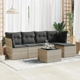 Set de sofás de jardín 6 pzas y cojines ratán sintético gris by , Garden sets - Ref: Foro24-3325278, Price: 392,20 €, Discoun...