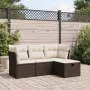 Set de sofás de jardín 4 pzas y cojines ratán sintético marrón by , Garden sets - Ref: Foro24-3325259, Price: 267,82 €, Disco...