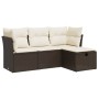 Set de sofás de jardín 4 pzas y cojines ratán sintético marrón by , Garden sets - Ref: Foro24-3325259, Price: 271,84 €, Disco...
