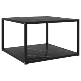 Mesa de centro negra vidrio templado 60x60x35 cm