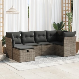 Set de muebles de jardín 6 pzas y cojines ratán sintético gris von , Gartensets - Ref: Foro24-3325286, Preis: 396,70 €, Rabat...