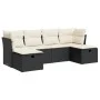 Set de sofás de jardín 6 piezas y cojines ratán sintético negro by , Garden sets - Ref: Foro24-3325322, Price: 342,78 €, Disc...