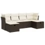 Set sofás de jardín 6 piezas y cojines ratán sintético marrón von , Gartensets - Ref: Foro24-3325329, Preis: 366,45 €, Rabatt: %