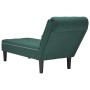 Tumbona almohada y reposabrazo derecho terciopelo verde oscuro de , Divanes - Ref: Foro24-4009774, Precio: 155,35 €