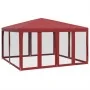 Carpa para fiestas con 8 paredes de malla HDPE rojo 4x4 m by , tents - Ref: Foro24-4010065, Price: 127,15 €, Discount: %