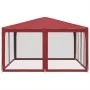 Carpa para fiestas con 8 paredes de malla HDPE rojo 4x4 m by , tents - Ref: Foro24-4010065, Price: 127,15 €, Discount: %