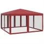 Carpa para fiestas con 8 paredes de malla HDPE rojo 4x4 m by , tents - Ref: Foro24-4010065, Price: 127,15 €, Discount: %