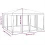 Carpa para fiestas con 8 paredes de malla HDPE rojo 4x4 m by , tents - Ref: Foro24-4010065, Price: 127,15 €, Discount: %