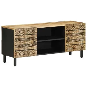 Mueble de TV madera maciza de mango rugosa negro 105x33,5x46 cm by , CD and DVD storage - Ref: Foro24-4018628, Price: 105,89 ...