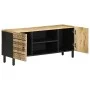 Mueble de TV madera maciza de mango rugosa negro 105x33,5x46 cm by , CD and DVD storage - Ref: Foro24-4018628, Price: 105,89 ...